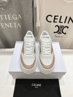 高版本出厂 厚底400 Celine*思琳赛琳 2025Ss新款徽标系带厚底休闲鞋小白鞋 简单舒服，干净利落，增高显腿细，无论是单穿还是搭配阔腿裤，高街又复古一
