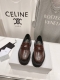 高版本出厂420 Celine*赛琳Ss新款厚底乐福鞋、专柜正品购入开发、五金扣设计极具品牌辨识度 鞋面开边珠牛皮 内里山羊皮 原版组合大底 跟高4.5Cm 码