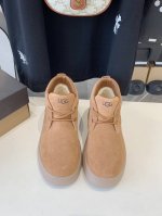 出厂价 UGG2024秋冬季新款男士舒适平底系带纯色圆头时尚休闲短靴 1151773， 牛皮磨砂面+内里真羊毛+橡胶大底 码数40-45