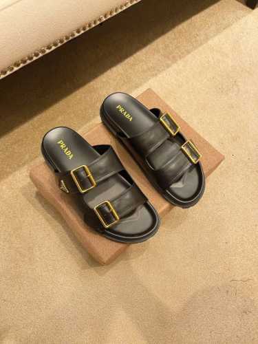 工厂P价 Radr-普拉达 奢牌休闲拖鞋，进口原版羊皮，羊纹内里 高档舒适，原版大底轻盈耐磨！纯手工制作，细节决定品质！38-44