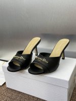工厂p价p 迪奥 2025 春夏新款 My Dior 高跟女鞋 Cd字母Logo五金扣圆头鱼嘴露趾凉拖鞋 市面顶级版本 材质:鞋面进口小牛皮+水染羊皮内里+意大