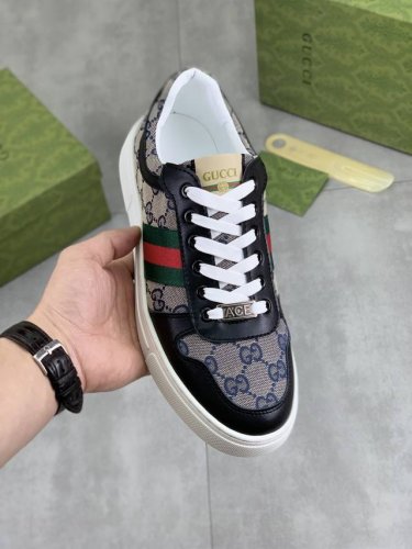 工厂p价p 实价 古奇Gucci 官网最新款休闲时尚男鞋 爆款版型简洁大气 潮男专属.独有的官网最新品牌双G素元素古奇原版装饰 时尚又大方 面料原版磨砂小牛皮全