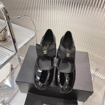 p直销 女鞋工厂p 香奈儿24C早春新品蝴蝶结玛丽珍单鞋可盐可甜 高级感满满 原版1 1圆头楦型+原版一致蝴蝶花 _______________________