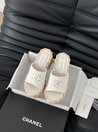 Chanel 25P新款双C编织拖鞋 新编织面料 编织鞋面 内里羊皮 原版大底 Size:35-39 其他码数定做 - 点击图像关闭