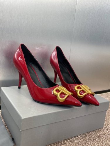 工厂p价p：凉鞋 单鞋 巴黎世家 Balenciaga 2025春夏新款尖头高跟后空女凉鞋 双B字母Logo五金扣气质女巫单鞋 市面最高品质 材质:鞋面定制进口