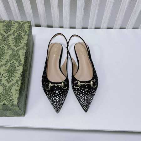 橙子出厂价P 定制款 Gucci 古驰新款 水钻尖头高跟凉鞋 高跟鞋 跟高：平底、4Cm、8Cm 码数：34-42 - 点击图像关闭