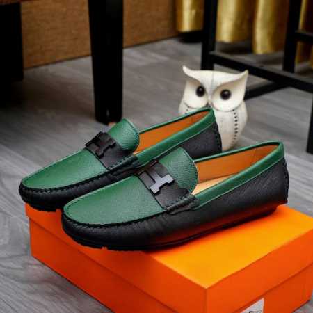 工厂价 HERMES 爱马仕专柜同款经典套脚鞋1:1开模原单品质采用进口头层牛皮猪皮内里超高档男鞋皮鞋沉实稳重 非常特别 5色可选！码数38-44 37.45. - 点击图像关闭