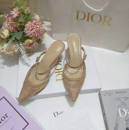皮底 ，橡胶220J‘ADIOR织带后空凉鞋 迪奥 Dior 春夏最新色Quake Oblique 提花刺绣字母logo高跟蝴蝶结拼色女鞋 市场顶级高端版本 材