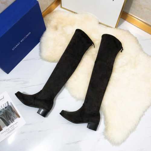 STUART WEITZMAN SW高版本八个跟高有绒里 经典后系带麂绒弹力靴长靴系列、刘涛、小辣椒 、杨幂、唐嫣。等众多明星网红同款！ 材质细节 整只鞋都采用