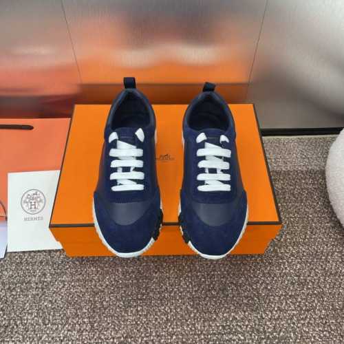 工厂价：女码 男码290 爱马仕 Hermes 2024春夏经典情侣款 Bouncing 休闲系带百搭运动鞋 H家厚底时尚风格拼色跑鞋 材质：鞋面进口小牛皮拼接