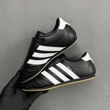 档口现货 adidas Originals Taekwondo Low White Black 跆拳道系列低帮经典复古薄底休闲运动舒适训练慢跑鞋 皮革黑白 一脚 - 点击图像关闭