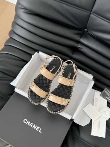 Chanel 25C春夏新款全系列链条拖鞋全系列首发 专柜有的我都有！高版本高品质鞋面牛皮 原版面料 内里羊皮 原版大底Size:35-39 其他码数定