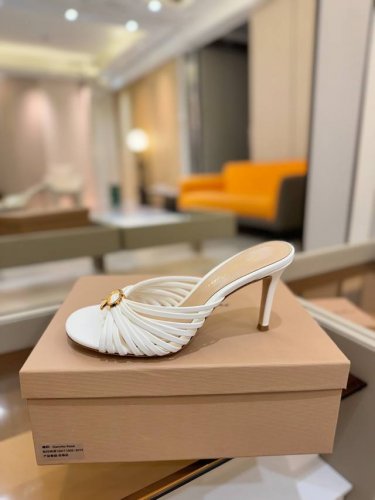 价格P： Gianvito Rossi 2025新款拖鞋 原版开发 顶级版本 代购品质 一双超美的大宝石搭配真丝尖头高跟拖鞋。大宝石在鞋面上闪耀，仿佛把银河踩在