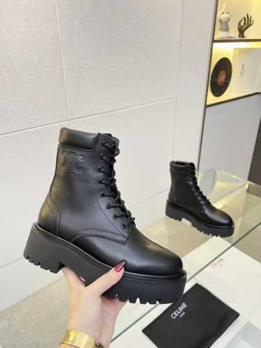 Celine 23ss新品头层牛皮后跟拉链短靴，头层牛皮面，牛皮、羊皮内里垫脚35-41， 40.41定做