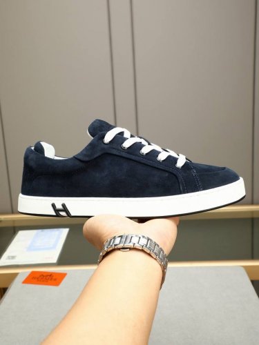 Hermes 爱马仕 -高端品质 原单休闲板鞋 -鞋面 纳帕小牛皮 鞋身车缝品牌'h'图腾 -内里 水染牛皮 -大底 原版Tpr.橡胶 双色成型大底 -超高品控