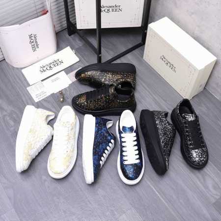 商品商标：Alexander McQueen 麦昆 休闲鞋正码码数: 38-44 45定做不退换 商品材料：精选 驼鸟纹牛皮鞋面 羊皮内里 原版大底 - 点击图像关闭