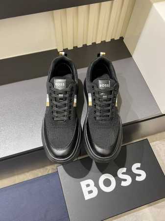 实价 Boss男士休闲运动鞋，原版开模，进口一体飞织面料，透气不闷脚 透气纯棉内里，上脚柔软舒适 Tpu大底脚感轻便！ Size：38-44！ - 点击图像关闭