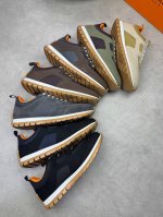 Hermes 爱马仕 -高端品质 原单休闲运动鞋 -鞋面：反绒环保皮、品牌高丝光帆布鞋身锻造′H′图腾、鞋舌织带注塑品牌Logo -内里：品牌帆布，垫脚；水染牛