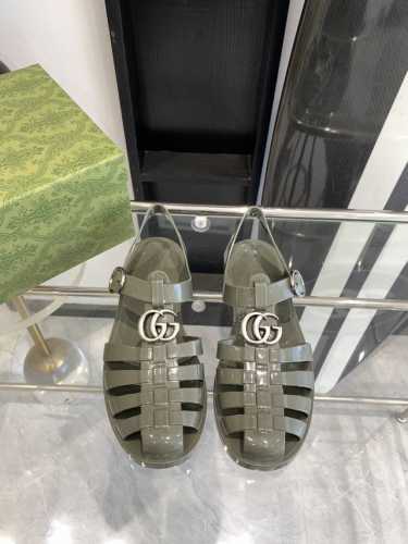 情侣款Gucci 25ss 春夏最新款 双G果冻凉鞋 专柜购买原版 正品一比一开发 所有细节 材料 全部跟你在专柜买到的都一样 欢迎细节对比 码数:36 44
