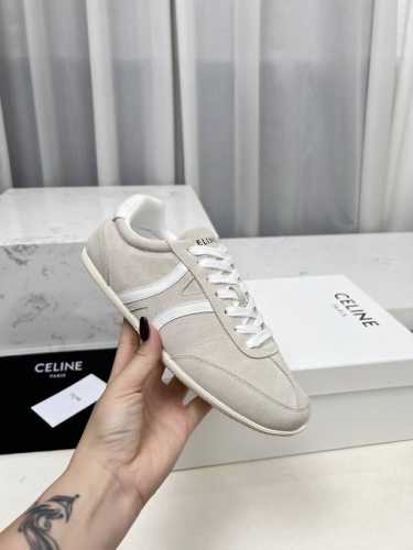 赛琳情侣款35-45Jogger Triomphe标志牛皮革 牛皮绒面革低帮系带运动鞋！Jogger以极简鞋型点晴日常穿搭兼具柔美与率性 简约百搭轻便舒适 面料