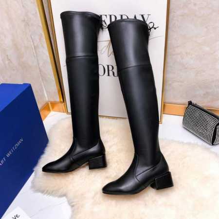 STUART WEITZMAN SW高版本八个跟高有绒里 经典后系带麂绒弹力靴长靴系列、刘涛、小辣椒 、杨幂、唐嫣。等众多明星网红同款！ 材质细节 整只鞋都采用 - 点击图像关闭