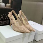 工厂p价p J'adior织带后空凉鞋 迪奥 Dior 春夏最新色Macrame 提花刺绣字母Logo高跟蝴蝶结拼色女鞋 市场顶级高端版本 材质：高温水溶电绣科