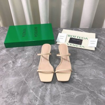 工厂p价p 顶级高端版本 代购品质 原版开发 Bottega Veneta Ss新品爆款夏季方头中跟凉鞋Knot穆勒凉拖女鞋 Bv新款纯跟钢鎏金绳结中跟抢手大爆