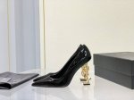 p直销 女鞋 女装 Ysl 经典字母高跟鞋 直接封神的高跟鞋单品，大写的优雅！ 甄选进口小牛皮材质，内里水晶羊皮，意大利进口牛皮底，完美鞋型精工走线，电镀字母钢