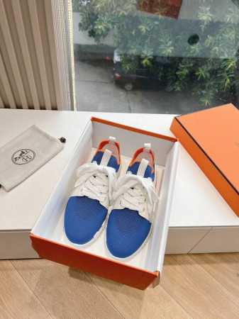 男码10 顶级版 Hermes 爱马仕爆单新品bouncing男女同款情侣运动鞋轻napa小牛皮拼接麂皮，搭配撞色大底，简约鞋型，打造活力休闲风格 又是一款必火 - 点击图像关闭