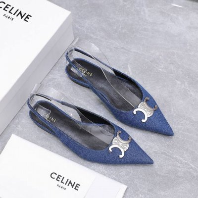 celine思琳赛琳新款凯旋门猫跟凉鞋女金属扣后空包头高跟鞋性感气质尖头单鞋干净利落 增高显腿细，无论是单穿还是搭配阔腿裤，高街又复古 一起来做Celine女孩