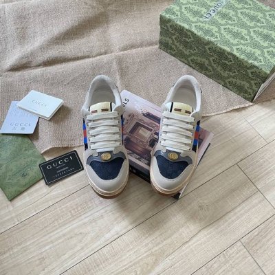 出厂： Gucci 古驰2025顶级专柜 代购系列 官网上新 全球同步 古驰顶级情侣脏脏鞋 情侣鞋 古驰情侣 Gucci鞋控 小红书热搜常客 情侣穿搭Oot D