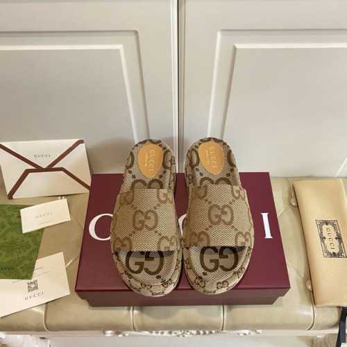 出厂价p ，古奇Gucci厚底拖，提花布面35-44码，印花面35-41码