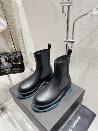 出厂 JILSANDER吉尔桑达短靴 秋冬新款复古摩登中性乐福鞋开边珠松糕厚底圆头松紧马丁靴 正品购入开发、完美复刻一比一做法、上脚瘦腿效果瞬间拉满！炒鸡百搭的