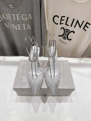 高版本出厂 Jimmy Choo*｜Jc 吉米周2025Ss新款简约烫钻高跟鞋凉鞋 原版套楦，完美的线条，简约大气上脚显气质粗跟舒适百搭，还能拉长双腿显高显瘦显