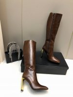 Saint Laurent 圣罗兰 专柜秋冬爆款长靴，最新款侧拉链简约时尚长靴靴 简单大气 上脚显瘦100% 面料：进口牛油皮 内里：水晶羊皮里 大底：A级意大