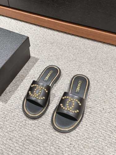 顶级品质 Chanel Ss24 New Arrival～ 小香2024春夏新款平底拖鞋 面料：混种羊皮 内里：环保混种羊皮 鞋底：意大利真皮大底 Size: