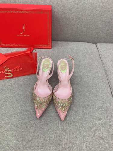 出厂价 Ren* Caovill*重工水晶宝石系列 bling bling精致逼人 堪称工艺品 面料进口高密度网纱 手工缝制珠片水钻 垫脚羊皮 意大利真皮大底