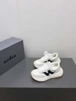 HOGAN 2025春夏最新运动鞋情侣厚底老爹鞋爆款休闲系列 松糕厚底休闲鞋 流行 H拼色工艺~休闲运动鞋履精湛手工设计融入军装元素，兼职实用与个性造型感;多元