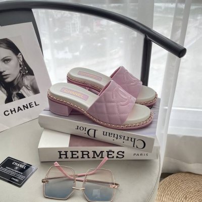 橙子出厂价P Chanel 香奈儿 春夏新款 链条粗跟拖鞋 菱格高跟凉拖 小红书初夏推荐 小香风25Ss Skp百搭新品 顶奢休闲 码数：35-41