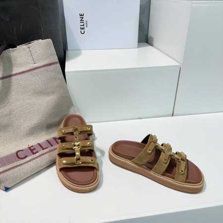高品质出厂350！Celine 赛琳25春夏季新款休闲罗马拖鞋 这一季的赛琳又让我重新爱了它一次 这季节美鞋太多！这款凉拖真是无敌好搭配！厚底系列特别修饰脚型 - 点击图像关闭