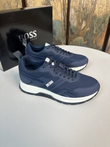 工厂p价 Boss 2025最新休闲运动鞋本款是官方主打款1:1质量 原厂名师制作 采用进口网布拼接牛皮舒适网布内里 原版pu超轻耐磨防滑1:1大底 完美楦型