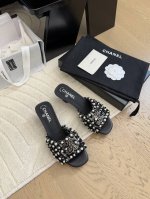 chanel 25C玛丽珍新款拖鞋 高版本高品质，全颜色做齐全～ 欢迎主推 鞋面定制面料 内里羊皮 真皮大底 Size:35-39 其他码数定做
