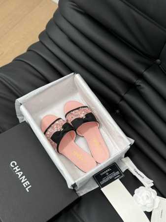 Chanel 24S早春新款鱼嘴系列拖鞋一如既往的高版本 经典蝴蝶结版面 鞋面内里羊皮 真皮大底Size:35-39 其他码数定 - 点击图像关闭