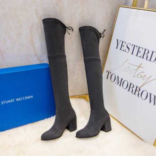 STUART WEITZMAN SW高版本八个跟高有绒里 厂价: 经典后系带麂绒弹力靴长靴系列、刘涛、小辣椒 、杨幂、唐嫣。等众多明星网红同款！ 材质细节 整只