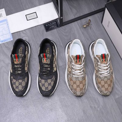 商品商标：Gucci 古驰 休闲鞋 正码码数: 38-44 45定做不退换 商品材料：精选牛皮拼接透气织布鞋面 透气网内里 橡胶大底