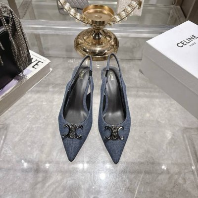 出厂 Celine思琳赛琳25新色新款凯旋门猫跟凉鞋女金属扣后空包头高跟鞋性感气质尖头单鞋干净利落 增高显腿细，无论是单穿还是搭配阔腿裤，高街又复古 一起来做C
