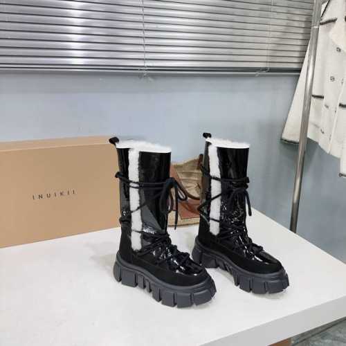 高品质出厂 ！小众潮牌INUIKIl24ss秋冬专柜最新休闲时装松糕厚底羊毛雪地靴系带中靴！独家款顶级货！强烈推荐！时尚百搭又保暖的一款靴子！而且不容易撞款哦！