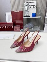 原单品质gucci2025春夏新品水钻高跟鞋，顶级品质发售购入正品开发原版烫钻工艺经典双G老花面，内里羊皮配合意大利原板材质与工艺原版一致码数:35-42，p橡