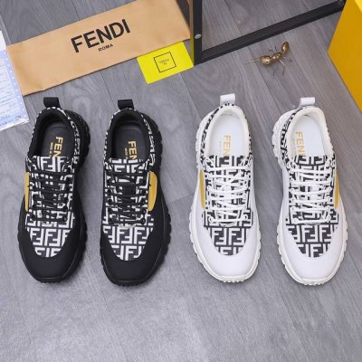 商品商标：Fendi 芬迪 休闲鞋 正码码数: 38-44 商品材料：精选 牛皮拼接鞋面 网内里 牛皮鞋垫 橡胶大底