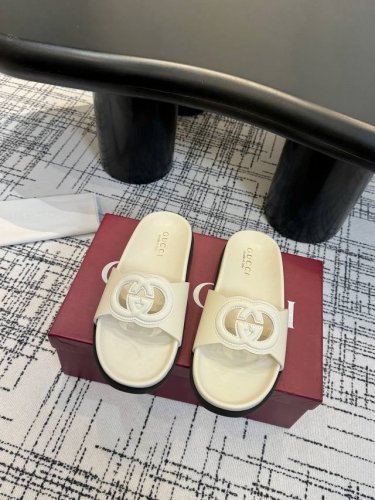工厂p价 2025福利新品厚底Gucci互扣式刺绣大G横带穆勒鞋 原版一比一复制 最高版本所有材质细节均与Yb一致 常年做货 面料 进口牛皮 内里 水染牛皮皮里